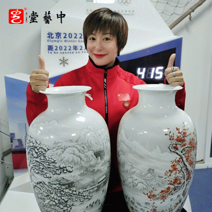 《天下祥瑞》对瓶  雪景大王 凌宗正 陶瓷艺术雪景珍藏瓷