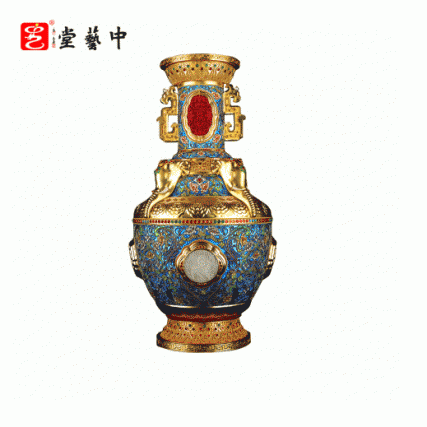 【中藝堂】《中华复兴五福瓶》
