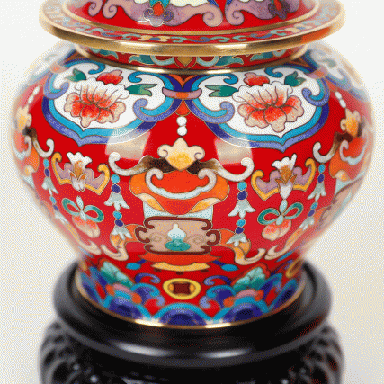 《财富满贯》景泰蓝红金元宝罐 帝王珐琅彩缠枝莲纹·藏家臻选·镇宅招财传世宝 