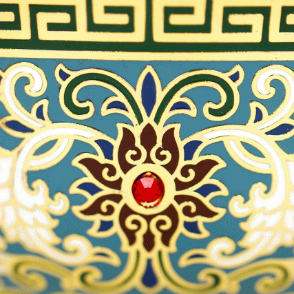 故宫百年献礼·四大技艺融合 | 《万寿无疆·珐琅金玉碗》碧玉版