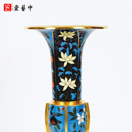 霍铁辉大师非遗景泰蓝《出戟花卉纹花觚》