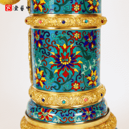 故宫传世六珍·霍铁辉亲铸 | 景泰蓝《多穆壶》 | 汉藏艺术融合的皇家法器​