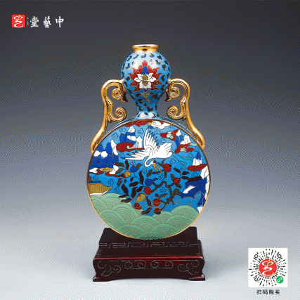 台北故宫同源再造 | 霍铁辉景泰蓝《海屋春禄》 | 双面吉祥，福寿同春​