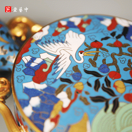 台北故宫同源再造 | 霍铁辉景泰蓝《海屋春禄》 | 双面吉祥，福寿同春​